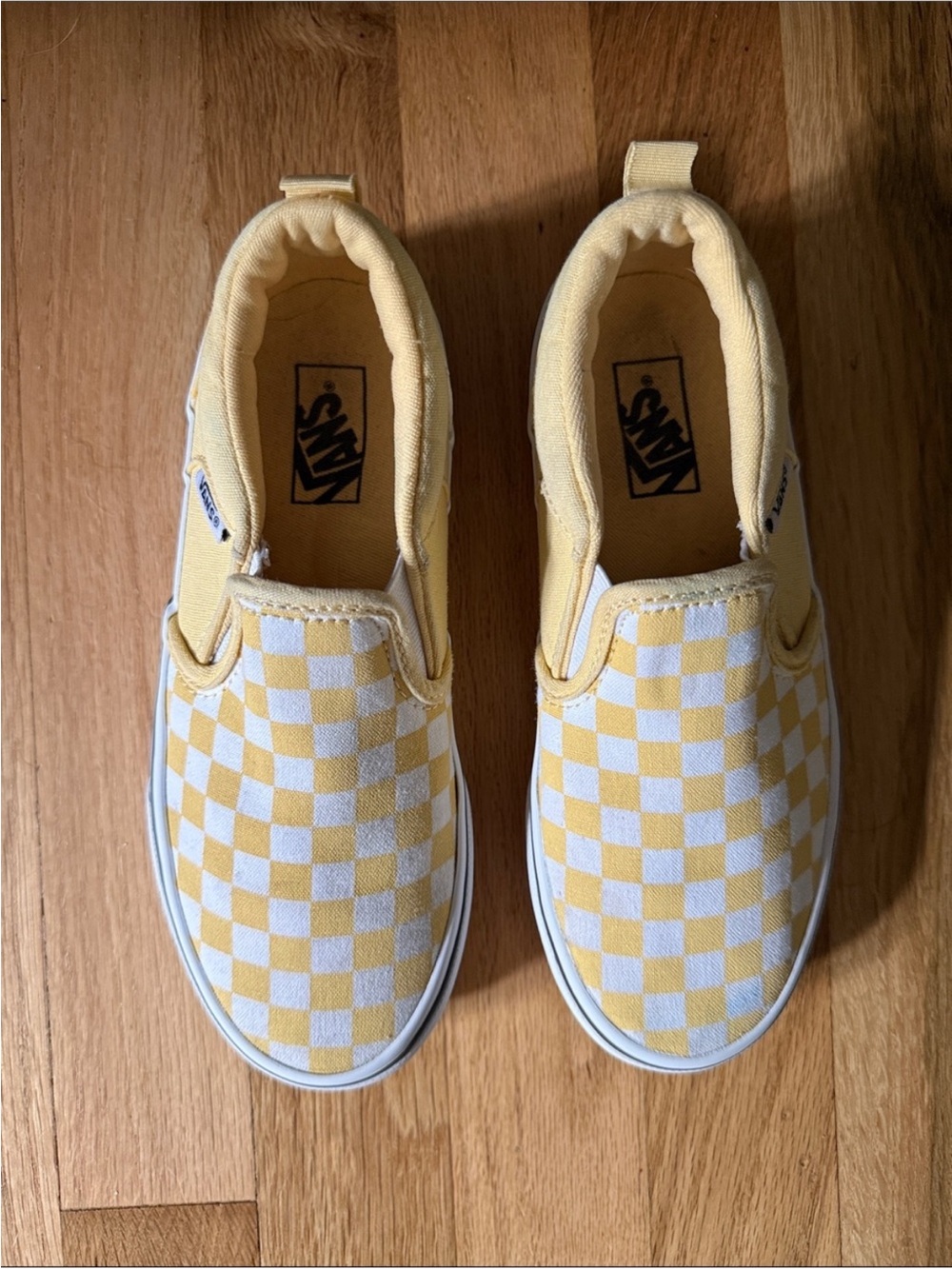 Vans Slip Ons - yellow, size 2